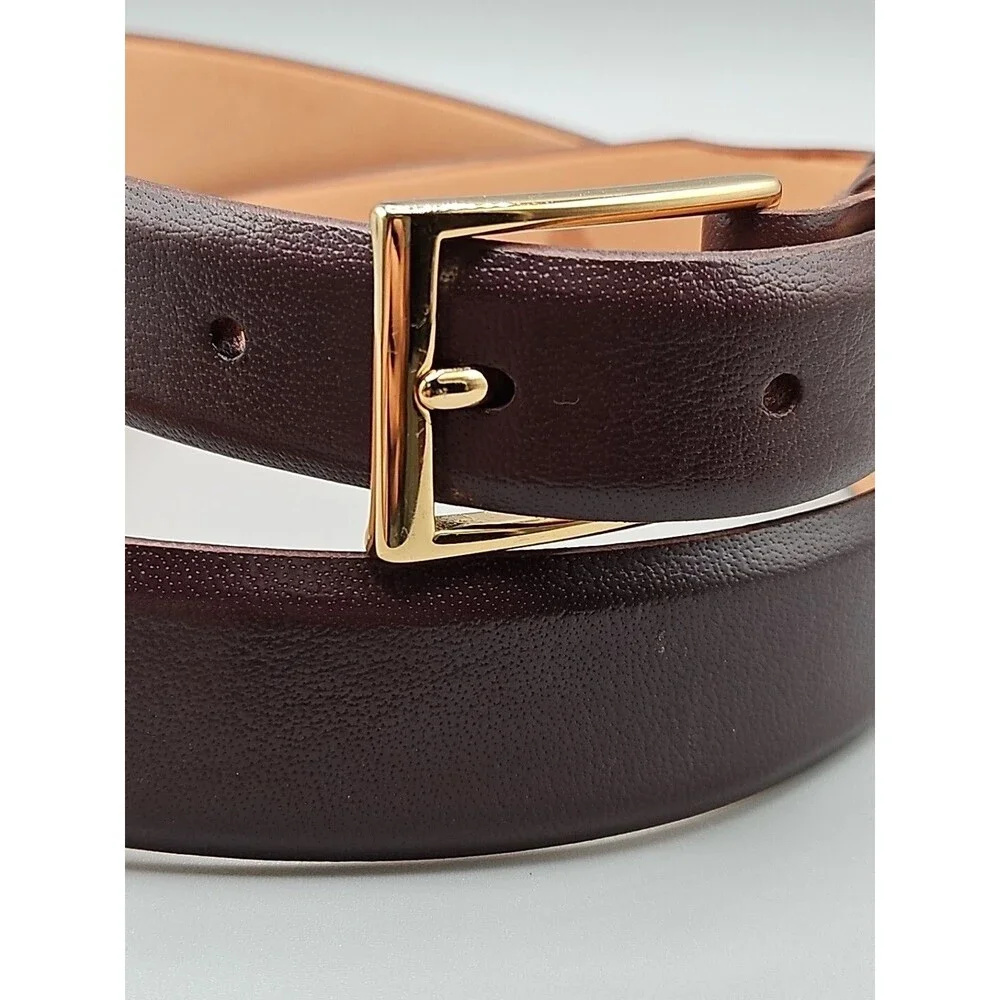 Men's Brown Asian Buffalo Crescent Belt Handcrafted In USA Brass Buckle 37